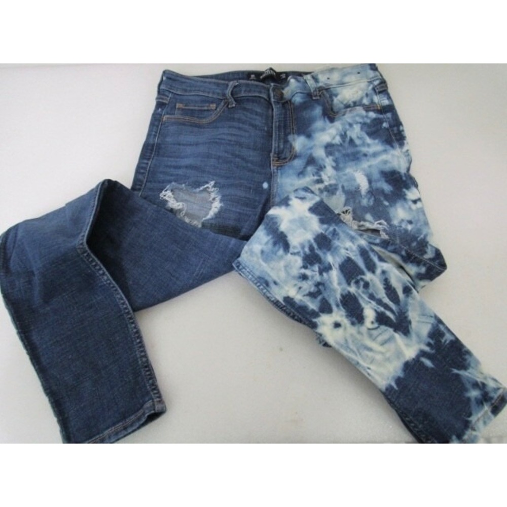 Hollister California Women's Blue Jeans Size 9R High Rise Skinny Ripped S 28x28